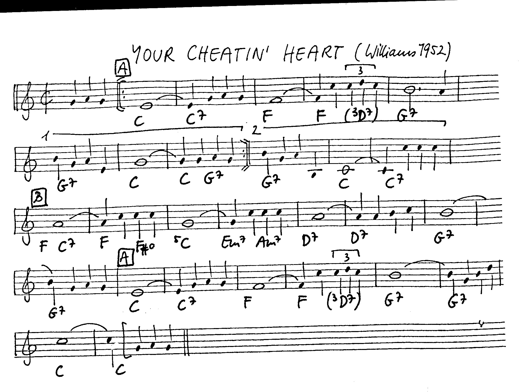 your cheatin' heart leadsheet – book us for your next 20s or gatsby event